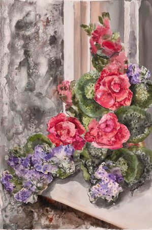 Watercolor painting of roses.